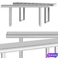 Laskasas Pearl Console Table 3D Model Vray, Corona