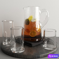 Lemon drink 3D Model Vray, Corona