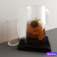 Lemon drink 3D Model Vray, Corona