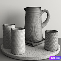 Lemon drink 3D Model Vray, Corona
