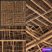 Ceiling canopy branch thin crooked 3D Model Vray