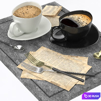 Coffee cup 02 3D Model Vray, Corona