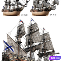 Flagship Peter 1 The Ingermanland 1715 3D Model Corona