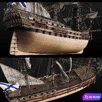 Flagship Peter 1 The Ingermanland 1715 3D Model Corona