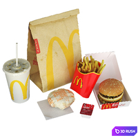 McDonalds Meal 3D Model Vray, Corona
