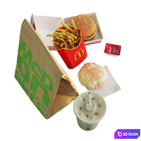 McDonalds Meal 3D Model Vray, Corona