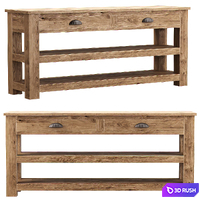 Morgan wooden console 3D Model Vray, Corona