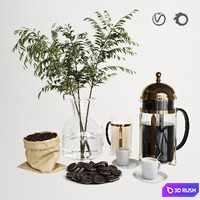 Coffee Table Decor 3D Model Vray, Corona