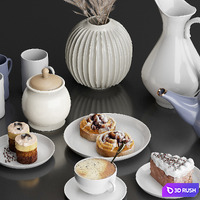 Cake Decor with dry plant 3D Model Corona