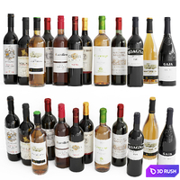 Set 01 Wine 3D Model Corona