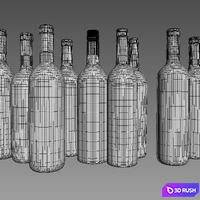 Set 01 Wine 3D Model Corona
