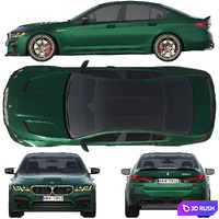 BMW M5 CS 2022 3D Model Corona
