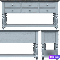Farmhouse Blues Console 3D Model Corona