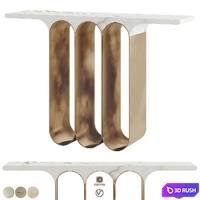 Herve Langlais Steel 3 Marble Console 3D Model Vray, Corona
