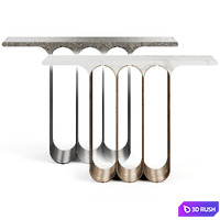 Herve Langlais Steel 3 Marble Console 3D Model Vray, Corona