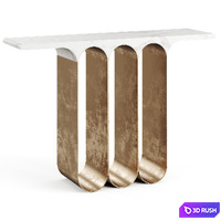 Herve Langlais Steel 3 Marble Console 3D Model Vray, Corona