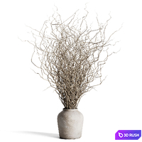 Dried branches with concrete vase - bouquet 21 3D Model Vray, Corona