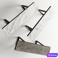 Laskasas Pearl Marble Console Table 3D Model Vray, Corona
