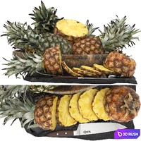 Bowl of pineapples 3D Model Vray, Corona