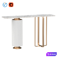 Iglesias White Slate Console Table 3D Model Vray, Corona