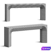 Crate and Barrel Valo Wood Console Table 3D Model Vray, Corona