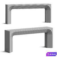 Crate and Barrel Valo Wood Console Table 3D Model Vray, Corona