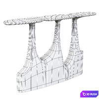 Triptych Console 3D Model Corona