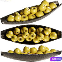 Allegra Centerpiece Bowl with Yellow Apples 3D Model Corona
