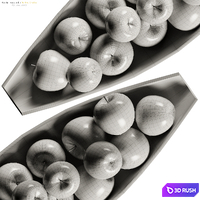 Allegra Centerpiece Bowl with Yellow Apples 3D Model Corona