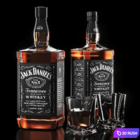 Jack Daniels NO.7 - Decorative set 3D Model Vray