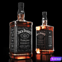 Jack Daniels NO.7 - Decorative set 3D Model Vray