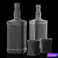 Jack Daniels NO.7 - Decorative set 3D Model Vray