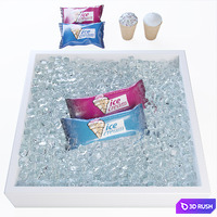 Ice cream in ice cubes 3D Model Corona