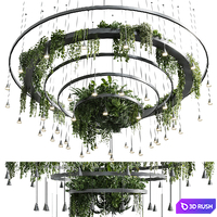 Circle pot light pendant plant light hanging 12 3D Model Corona