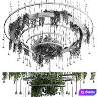 Circle pot light pendant plant light hanging 12 3D Model Corona