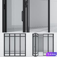 Aluminum door 319 3D Model Corona