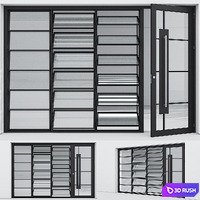 Aluminum door 323 3D Model Corona