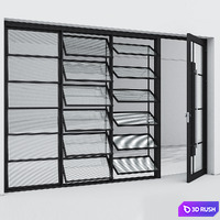 Aluminum door 323 3D Model Corona