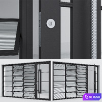 Aluminum door 323 3D Model Corona