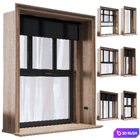 Modern windows 3D Model Vray, Corona