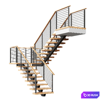 Staircase 6 3D Model Vray, Corona