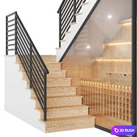 Staircase 9 3D Model Vray, Corona