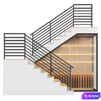 Staircase 9 3D Model Vray, Corona