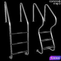 Pool ladders 3D Model Vray, Corona