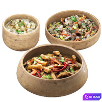 Set of dishes 3D Model Corona