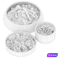 Set of dishes 3D Model Corona