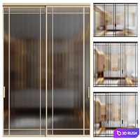 Interior door 052 - sliding door 3D Model Vray, Corona