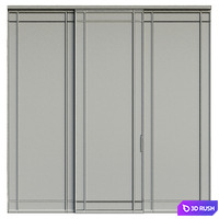 Interior door 052 - sliding door 3D Model Vray, Corona