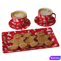 Coffee and ginger cookies 001 3D Model Vray, Corona