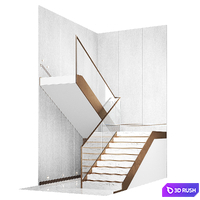 Modern staircase 12 3D Model Vray, Corona